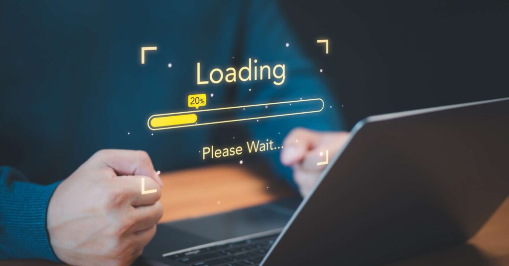 A graphic showing high-speed website performance and optimization techniques used during a website redesign by the experts at Udaipur Freelancer.